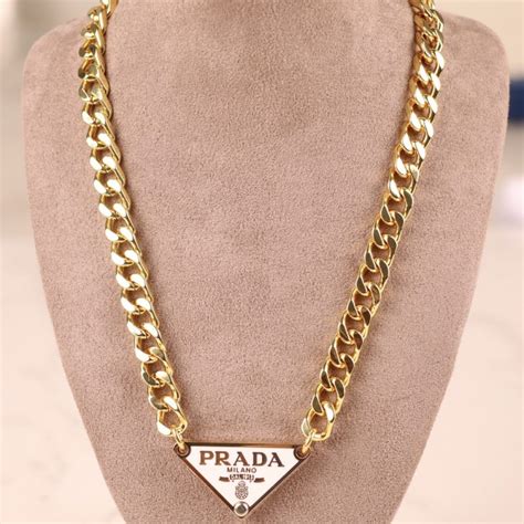 prada necklace triangle dupe